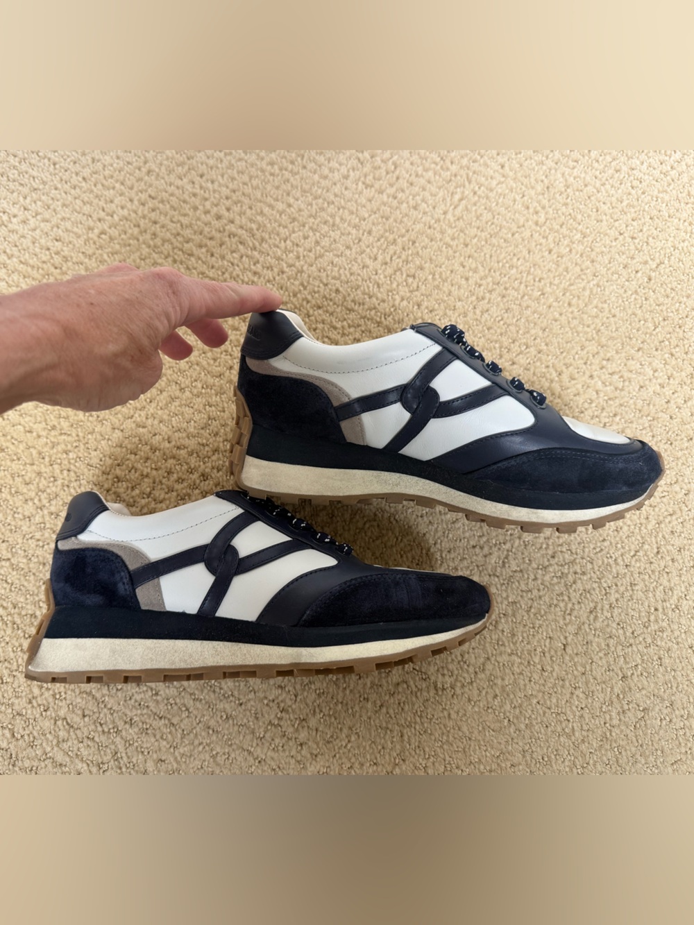 Veronica Beard Valentina Suede Sneaker in Navy Multi Size 6.5
